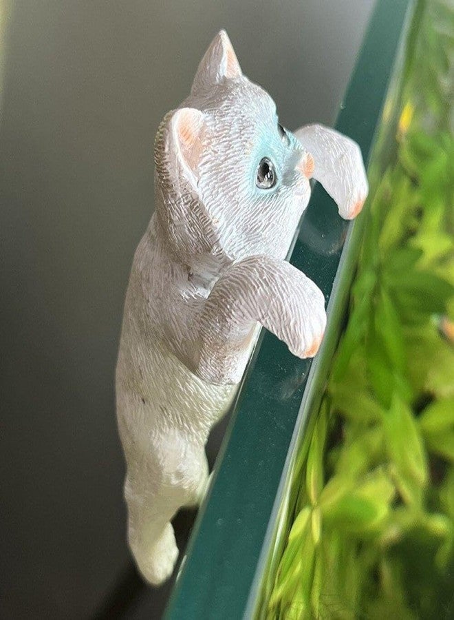 VAYINATO® 3 Pcs Cute Tiny Hanging Kitten Cat On Fish Tank, Flower Pot Climber Mini Cat Statue, Desktop Hanging Ornament Decoration (Random Color) by Petzlifeworld - Image 3